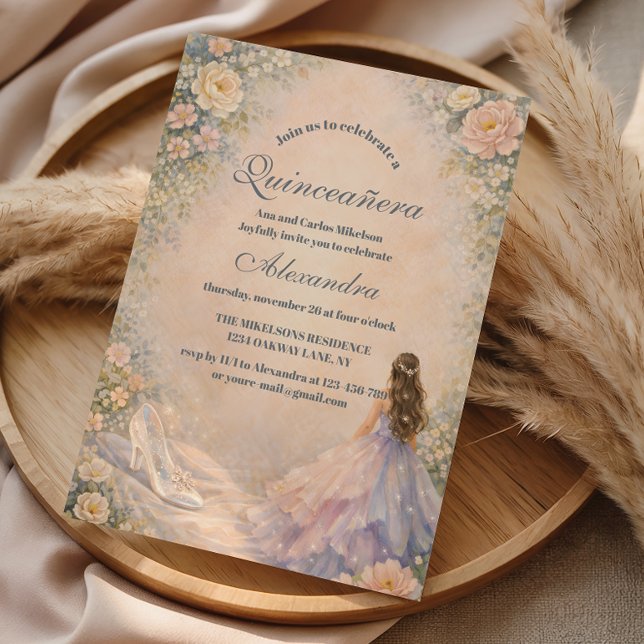 Invitación Enchanted Princess Fairytale Quinceañera (Subido por el creador)