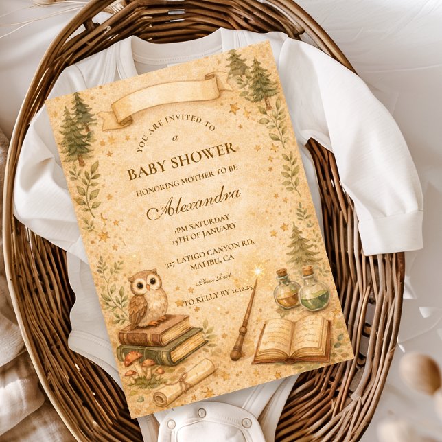 Invitación Enchanted Storybook Wizard Baby Shower (Subido por el creador)