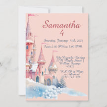 Enchanted Winter Castle Invitation, Princess 4th