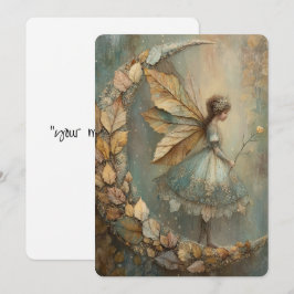Invitación Enchanted Woodland Leaf Fairy Watercolor Fantasy