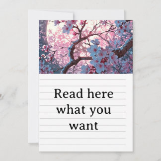 Invitación Enchanting Cherry Blossom & Full Moon Wedding Invi