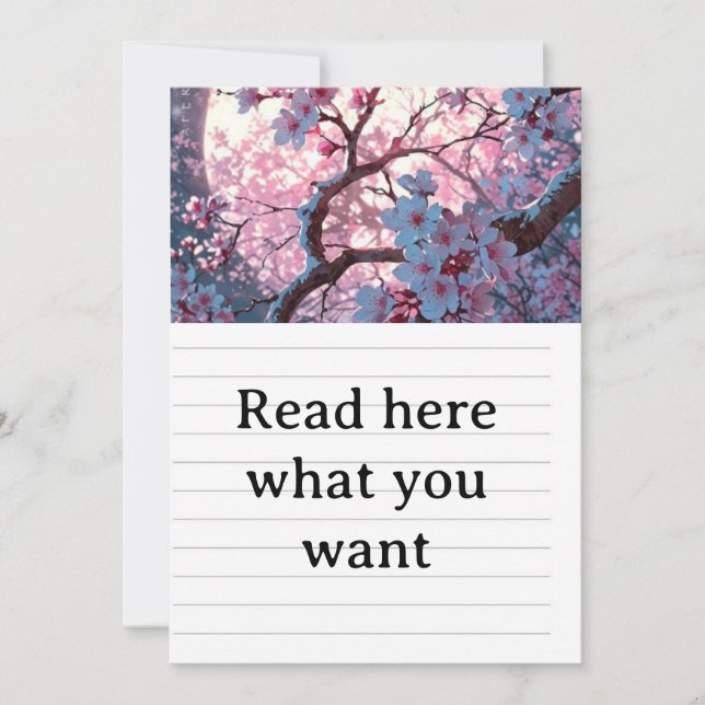 Invitación Enchanting Cherry Blossom & Full Moon Wedding Invi (Anverso)