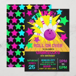 Invitación Enciende... Fiesta de cumpleaños para el bolos de 