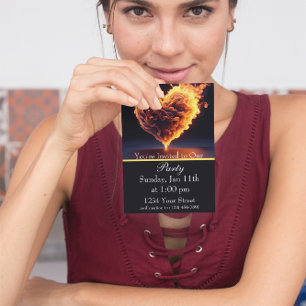 Invitación ¡Enciende la noche! ¡Fiesta de fuego que se inclin