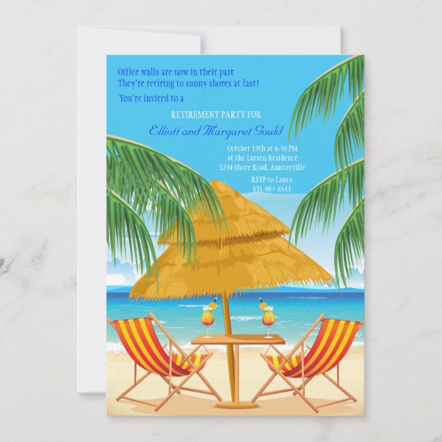 Invitación encontrada paraíso del fiesta de retiro (Anverso)