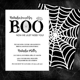 Invitación Encontró a su novio Black Halloween Bridal Shower