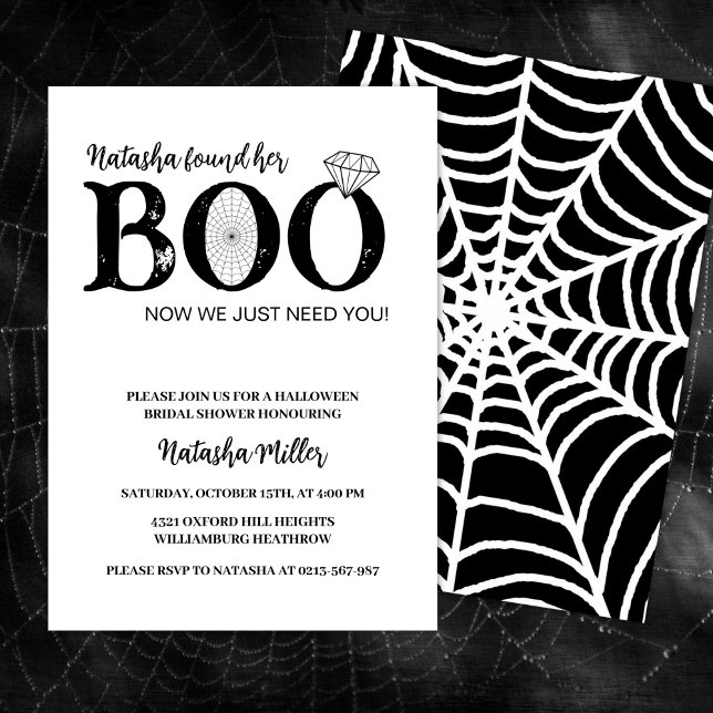 Invitación Encontró a su novio Black Halloween Bridal Shower (Subido por el creador)