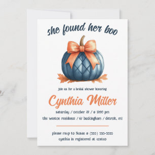 Invitación ¡Encontró Su Boo! Ducha de novia temática de Hallo