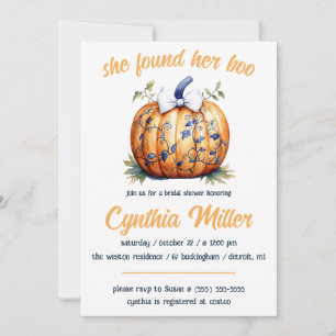 Invitación ¡Encontró Su Boo! Ducha de novia temática de Hallo