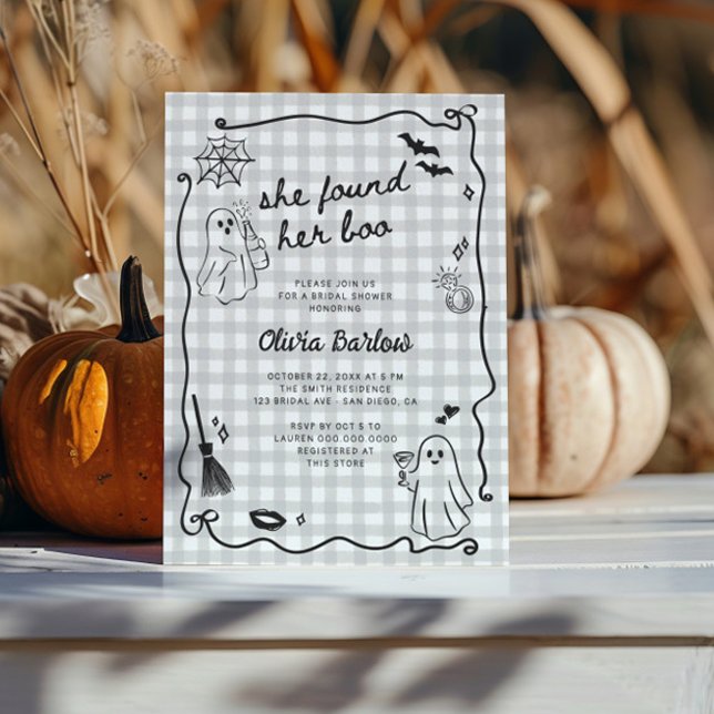 Invitación Encontró Su Boo Quirky Halloween Bridal Shower (Subido por el creador)