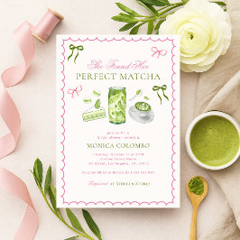 Invitación Encontró Su Ducha Bridal Matcha Bow Perfecta