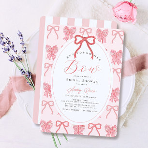 Invitación Encontró su ducha de novia con cinta rosada