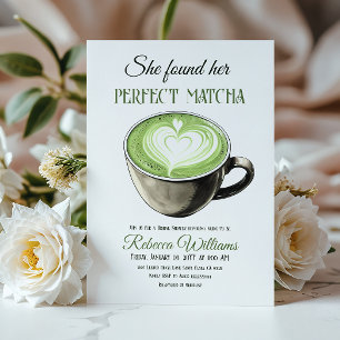 Invitación Encontró Su Ducha De Novias De Café Matcha Perfect