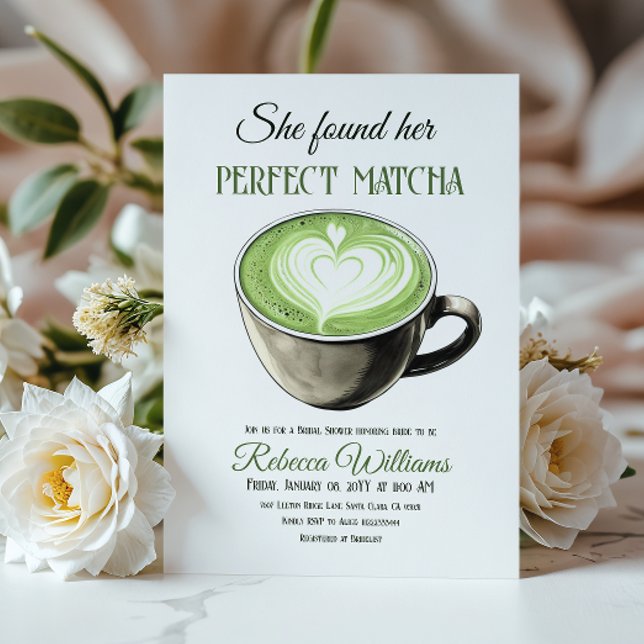 Invitación Encontró Su Ducha De Novias De Café Matcha Perfect (Subido por el creador)