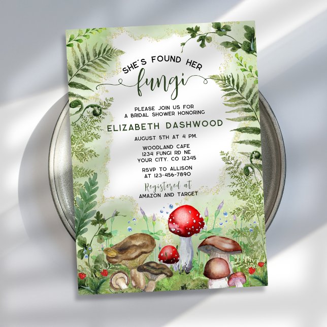 Invitación Encontró Su Ducha De Novias De Hongos Forestales (Subido por el creador)