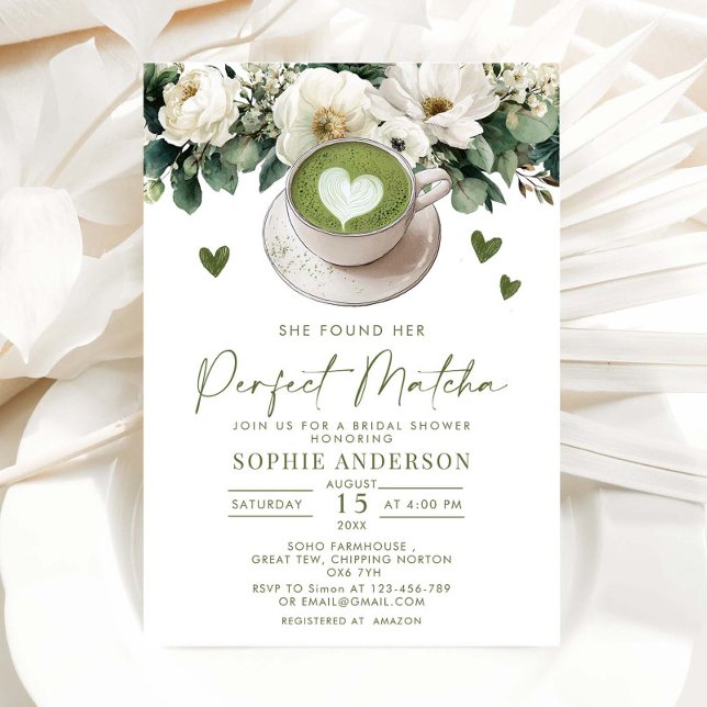 Invitación Encontró Su Ducha Matcha Bridal Perfecta (Subido por el creador)