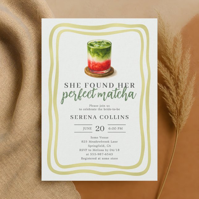 Invitación Encontró Su Ducha Matcha Bridal Perfecta (Subido por el creador)