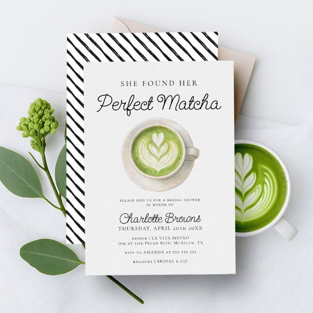 Invitación Encontró Su Ducha Matcha Bridal Perfecta (Subido por el creador)
