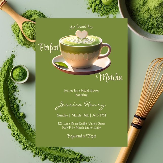 Invitación Encontró su ducha nupcial Matcha perfecta (Subido por el creador)