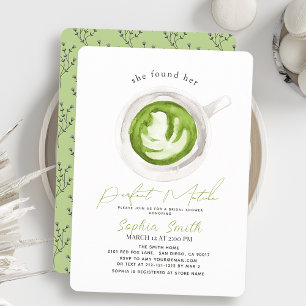 Invitación Encontró su ducha nupcial Matcha Perfecta