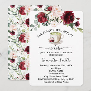 Invitación Encontró su ducha nupcial Matcha Perfecta Marsala