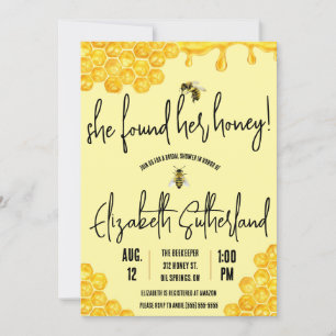 Invitación ¡Encontró Su Miel! Abeja, miel, ducha nupcial