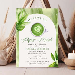 Invitación Encontró Su Perfecta Ducha De Matcha Elegante.