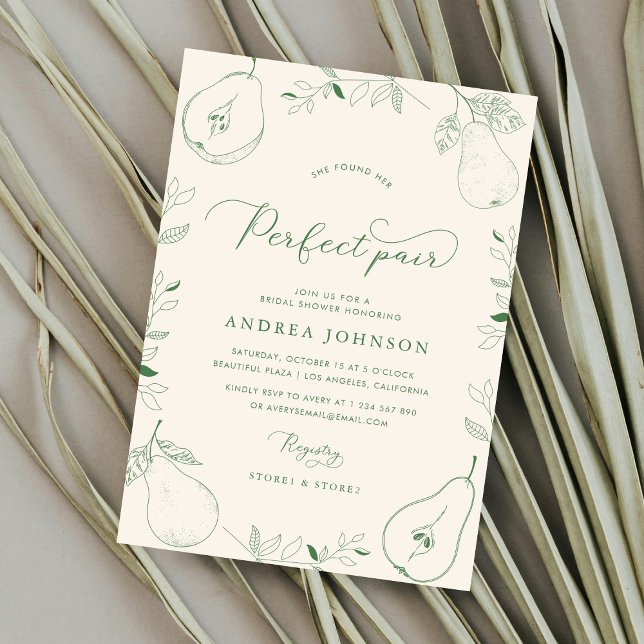 Invitación Encontró Su Perfecta Ducha De Novias Pear (Subido por el creador)