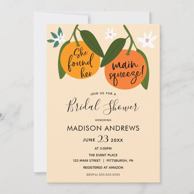 Invitación Encontró su principal cortina de novia (Anverso)
