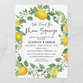 Invitación Encontró Su Principal Ducha De Brigada Con Limón.