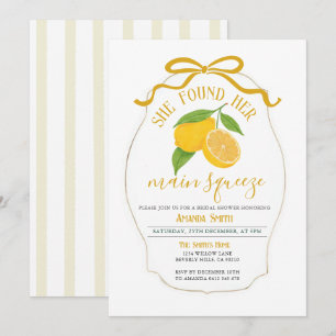 Invitación Encontró su principal ducha de novia de limón