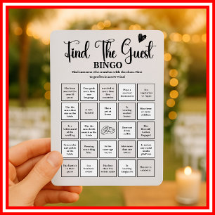 Invitación Encuentra al invitado Bingo Juego de Despedida de