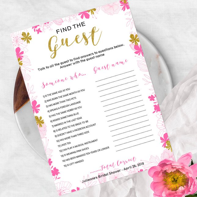 Invitación Encuentra el juego de flores de ducha de novia inv (Subido por el creador)