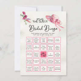 Invitación Encuentra el juego de novias de Gorra rosado BINGO