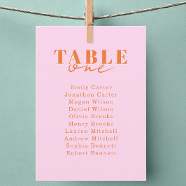Invitación ¡ENCUENTRA TU ASIENTO! Fuente Negrita Rosa Naranja