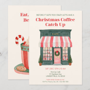 Invitación Encuentro de Café de Navidad Acogedor Vintage