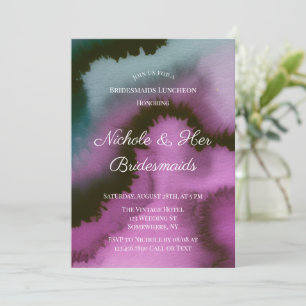 Invitación Encuentro de Damas de Honor Abstracto Morado y Tur