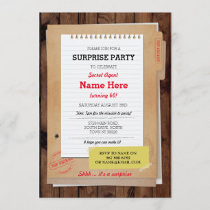 Invitación Encuentro de detectives de cumpleaños Top Secret C