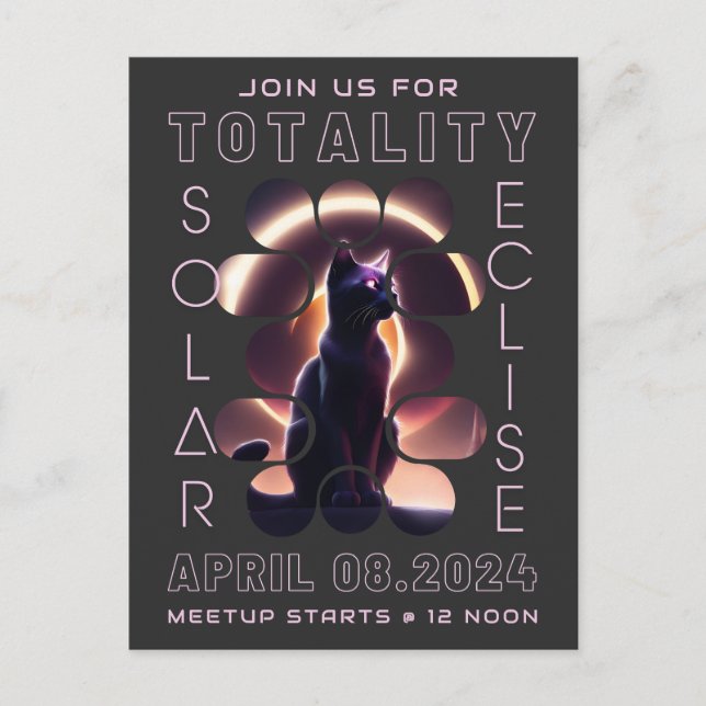 Invitación Encuentro de Eclipse Solar 2024 | Postal de invita (Anverso)