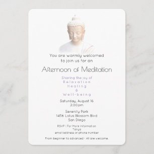 Invitación Encuentro de Meditación Sereno Buda en Blanco