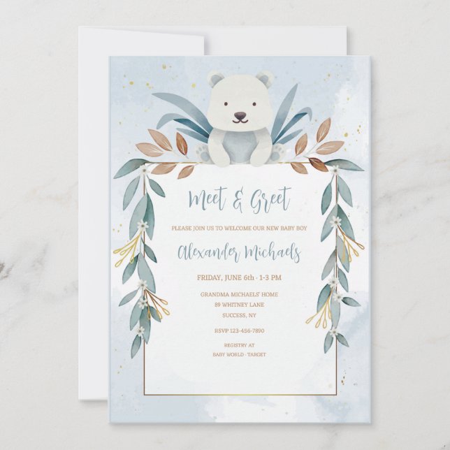 Invitación Encuentro de Niño Bebé y Saludo (Anverso)