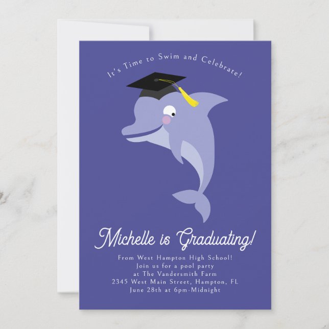 Invitación Encuesta del Partido de Graduación de Delfines Nat (Anverso)