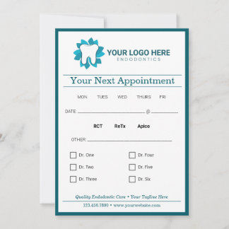 Invitación Endodontismo Editable Siguiente Cita