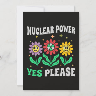 Invitación Energía nuclear sí, por favor, flores sonrientes