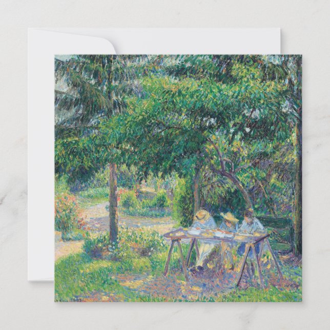 Invitación Enfants attabés dans le jardin Camille Pissarro (Anverso)