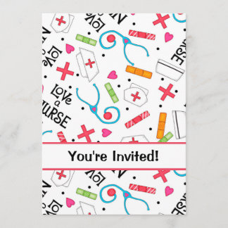 Invitación Enfermera celebración de fiesta de cumpleaños colo