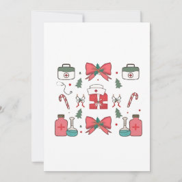 Invitación Enfermera Coqueta con Lazo Navidad Navidad Persona