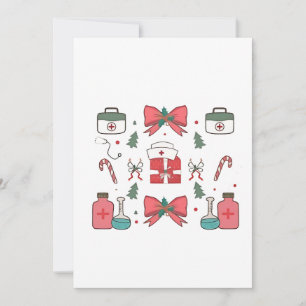 Invitación Enfermera Coqueta con Lazo Navidad Navidad Persona