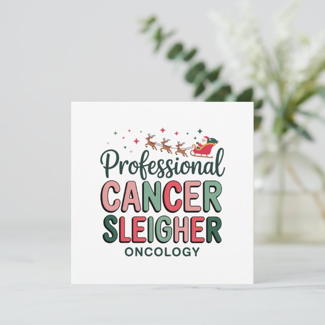 Invitación Enfermera de oncología Navidad Cáncer Quimioterapi (Anverso de pie)