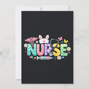 Invitación Enfermera de Pascua Adorable Humor Médico
